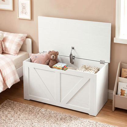 Storage Trunk for Living Room, with Safety Hinge, 80cm, White