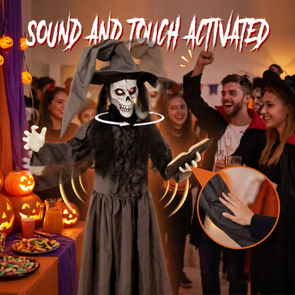 180cm Life Size Animated Witch Halloween Decoration Outdoor Indoor