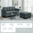 Modular Sectional Sofa with Storage, 2 Seater Sofa Set, Dark Grey