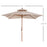 Beige Parasol Patio 3x3M Double Tier Garden Sun Umbrella Sunshade Outdoor Wood Wooden Canopy Tier