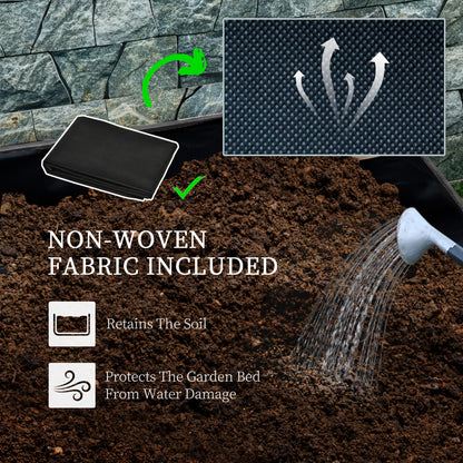 2-Tier Wooden Raised Bed with Trellis, Elevated Garden Planter