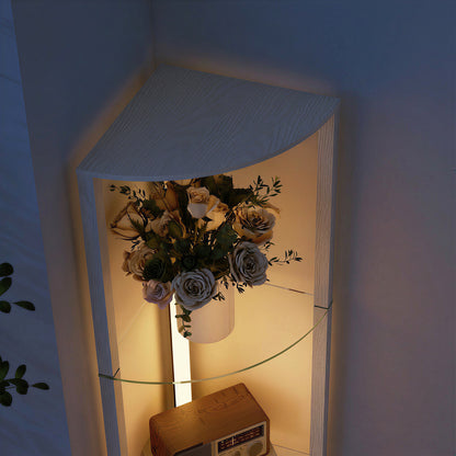LED Floor Lamp with Shelves, Dimmable Standing Lamp with Foot Switch