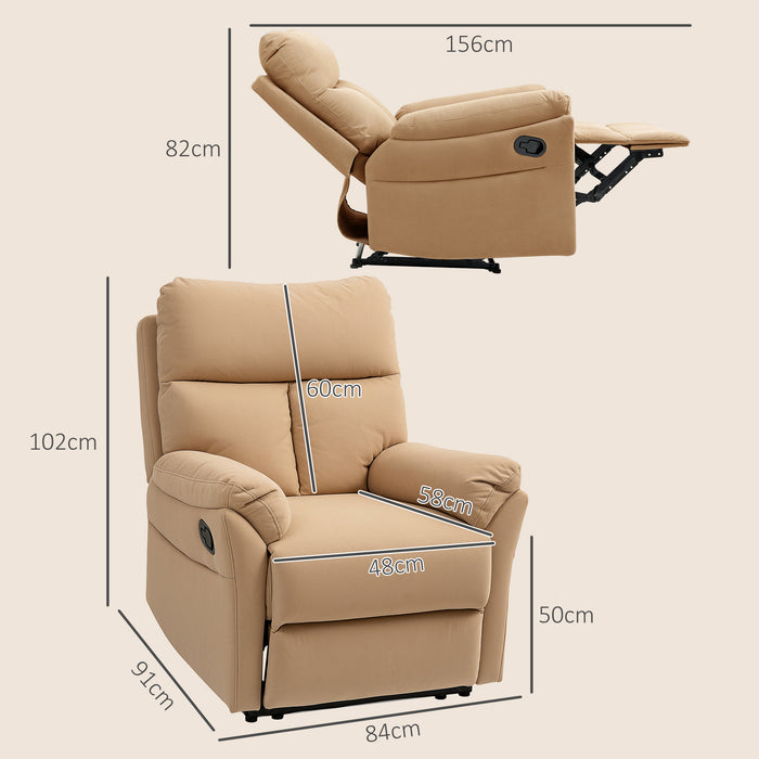 Recliner Chair Reclining Chair with Adjustable Leg Rest Light Brown