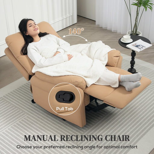 Recliner Chair Reclining Chair with Adjustable Leg Rest Light Brown