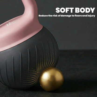Soft Kettlebell, 12kg Kettle Bell with Anti-Slip Grip for Home Gym