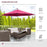 3(m) Garden Banana Parasol Hanging Cantilever Umbrella with Crank Handle and Cross Base for Outdoor, Sun Shade, Wine Red