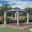 3 x 3 (m) Outdoor Polycarbonate Gazebo, Double Roof Hard Top Gazebo with Galvanized Steel Frame, Nettings & Curtains