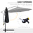 Cantilever Umbrella Parasol Hanging Banana Steel Black 3M Patio