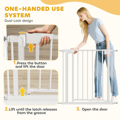 Pet Safety Gate, 76-82cm Wide Baby Stair Gate with Auto-Close