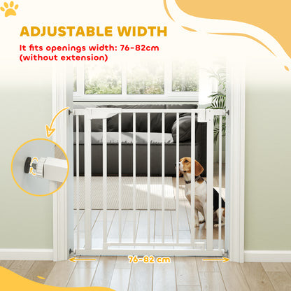 Pet Safety Gate, 76-82cm Wide Baby Stair Gate with Auto-Close