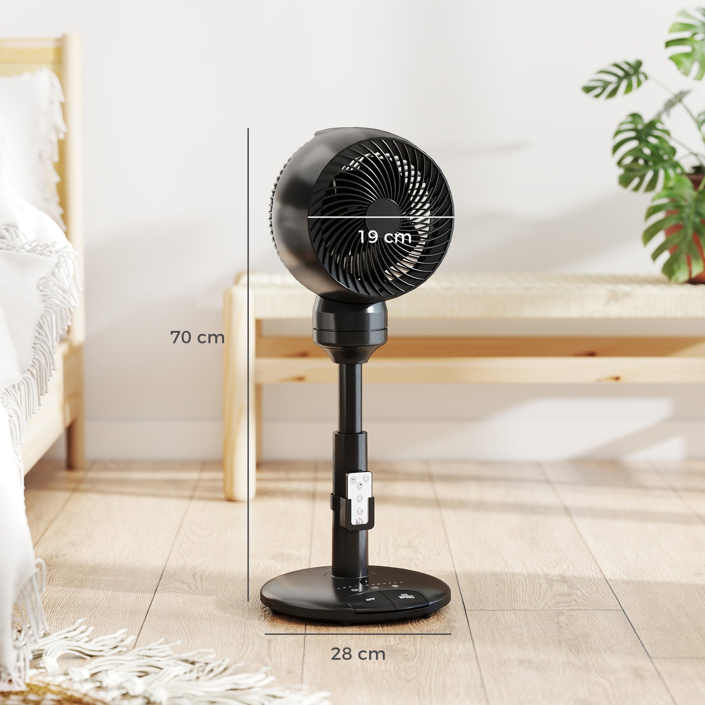 9" Pedestal Cooling Fan with Adjustable Speed and Mode, Black