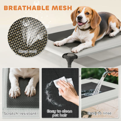 Portable Elevated Dog Bed with Removable Canopy, 76 x 61 x 60 cm