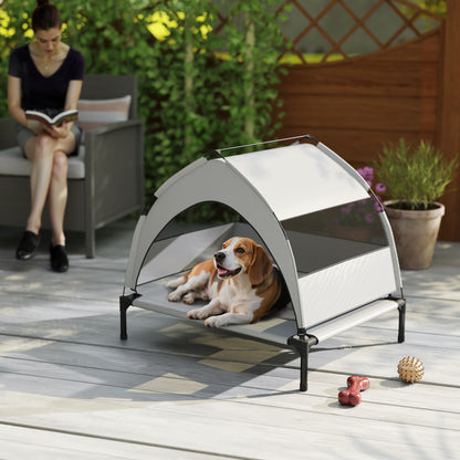 Portable Elevated Dog Bed with Removable Canopy, 76 x 61 x 60 cm