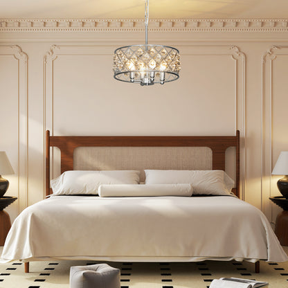 Ceiling Light with Adjustable Height, Modern Crystal Chandelier