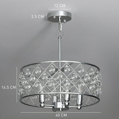 Ceiling Light with Adjustable Height, Modern Crystal Chandelier