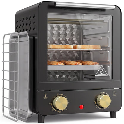 1000W 15L Mini Oven and Grill with 60-Minute Timer - Black