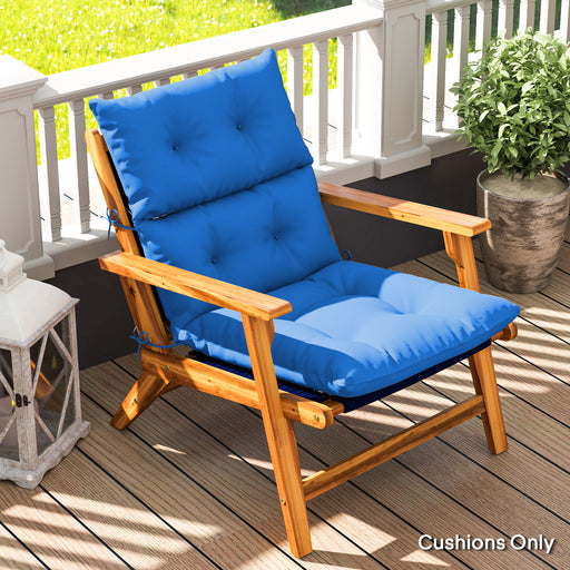 Adirondack Chair Cushion Rocking Chair Cushion w/ Ties, Blue