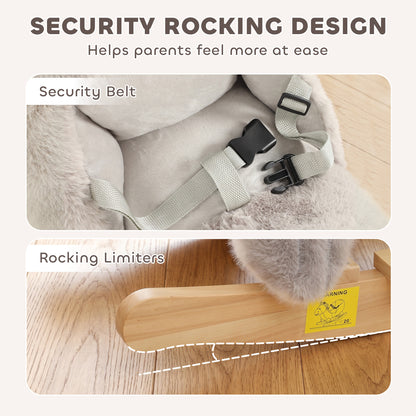 Plush Rocking Seal with Sounds and Safety Belt - Grey & White