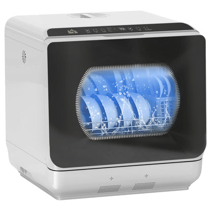 Worktop Dishwasher w/ 4 Place Settings 6 Programs, Silver Tone