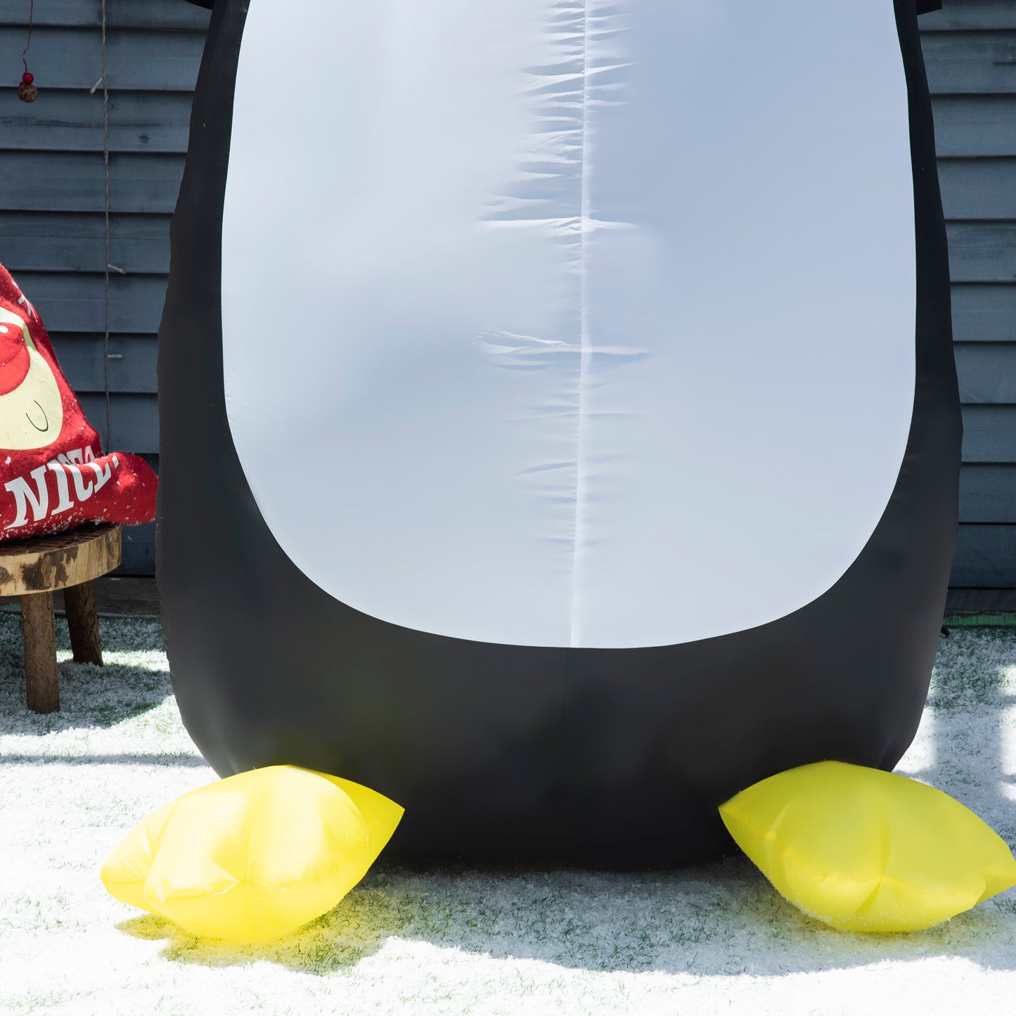 8ft Inflatable Penguin & Christmas Banner Decoration Inner LED Lights