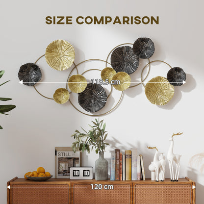 Hanging Wall Sculpture with Modern Lotus-Leaf Design, Metal Wall Art
