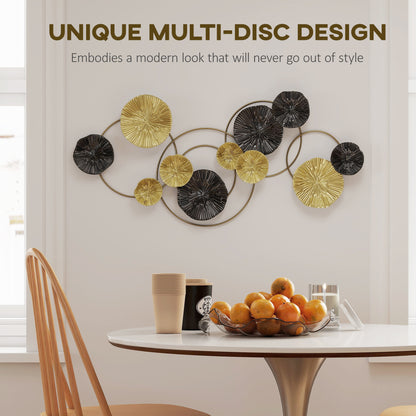 Hanging Wall Sculpture with Modern Lotus-Leaf Design, Metal Wall Art