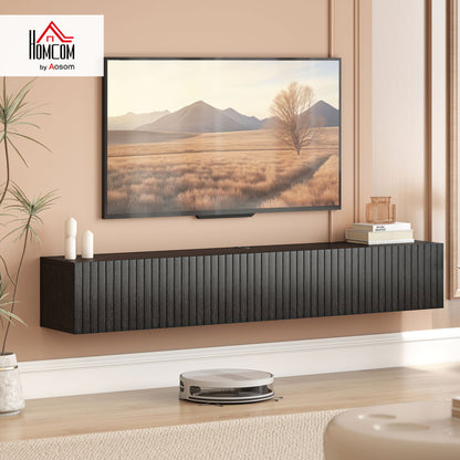 Wall Mount TV Stand Cabinet with Fluted Flip-Down Doors
