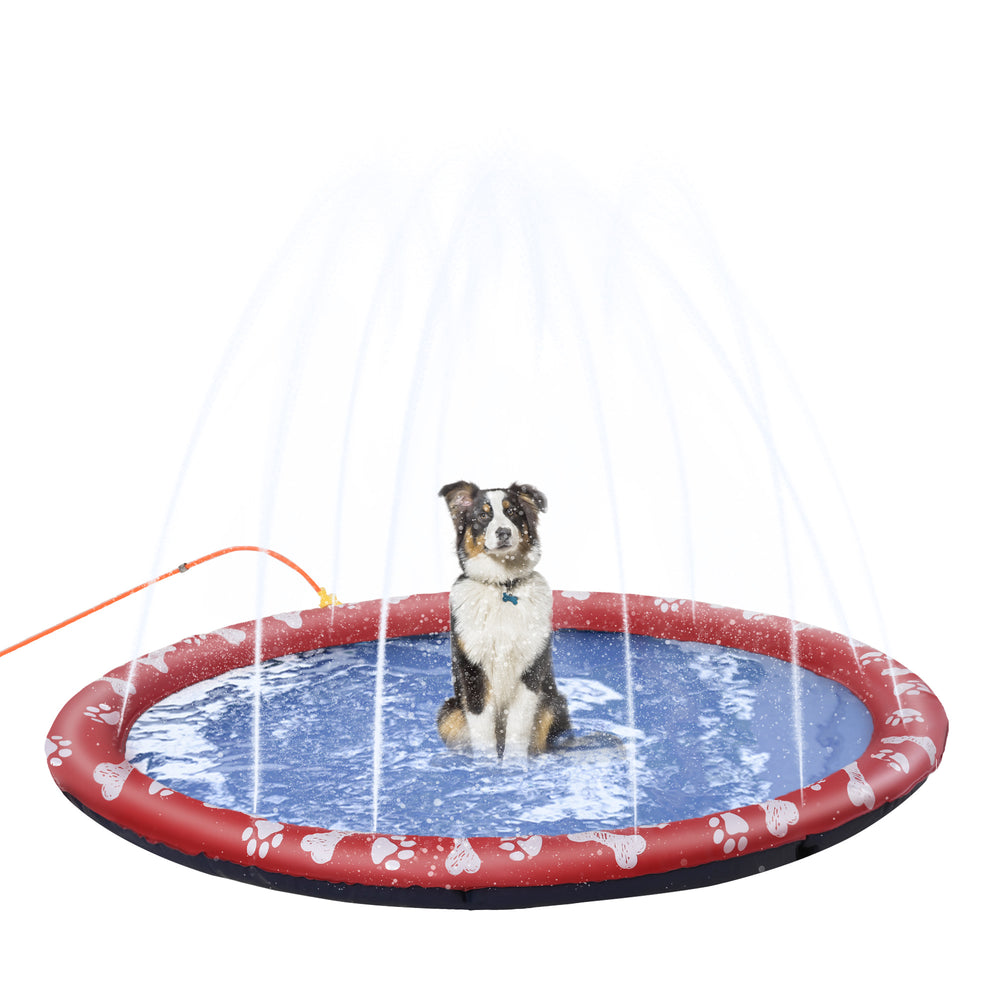 Splash Pad Sprinkler Mat for Pets Dog Bath Pool Water Game Mat Outdoor