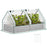 Raised Garden Bed Planter Box with Greenhouse, White and Dark Grey