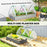 Raised Garden Bed Planter Box with Greenhouse, White and Dark Grey