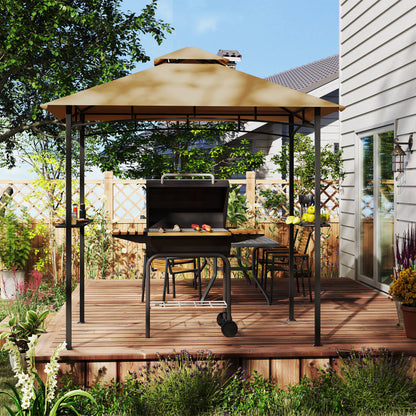 Outdoor Double-tier BBQ Gazebo Shelter Grill Canopy Barbecue Tent