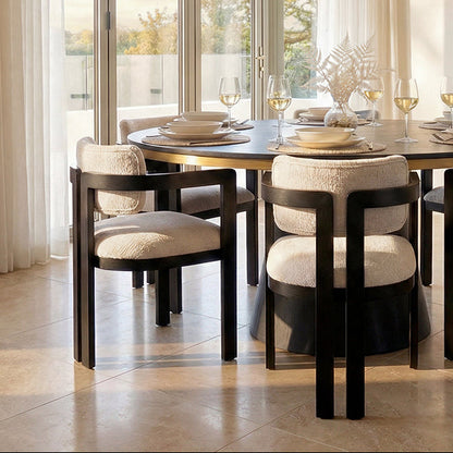 Jolie Dining Chair - Light Taupe - Black Frame