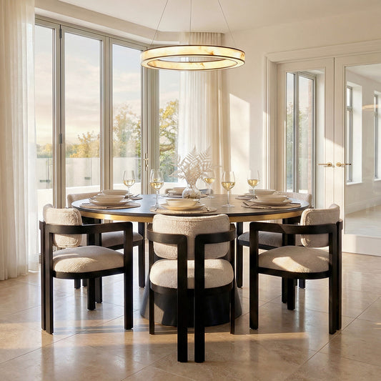 Jolie Dining Chair - Light Taupe - Black Frame