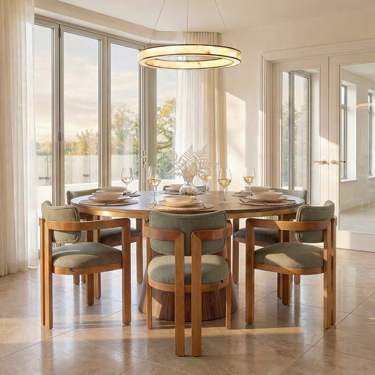 Jolie Dining Chair – Sage Green – Chestnut Frame