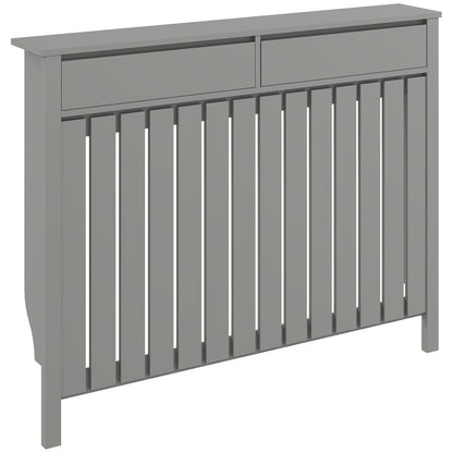Large Radiator Cover with Drawers and Vertical Slats 119 x 19 x 93 cm