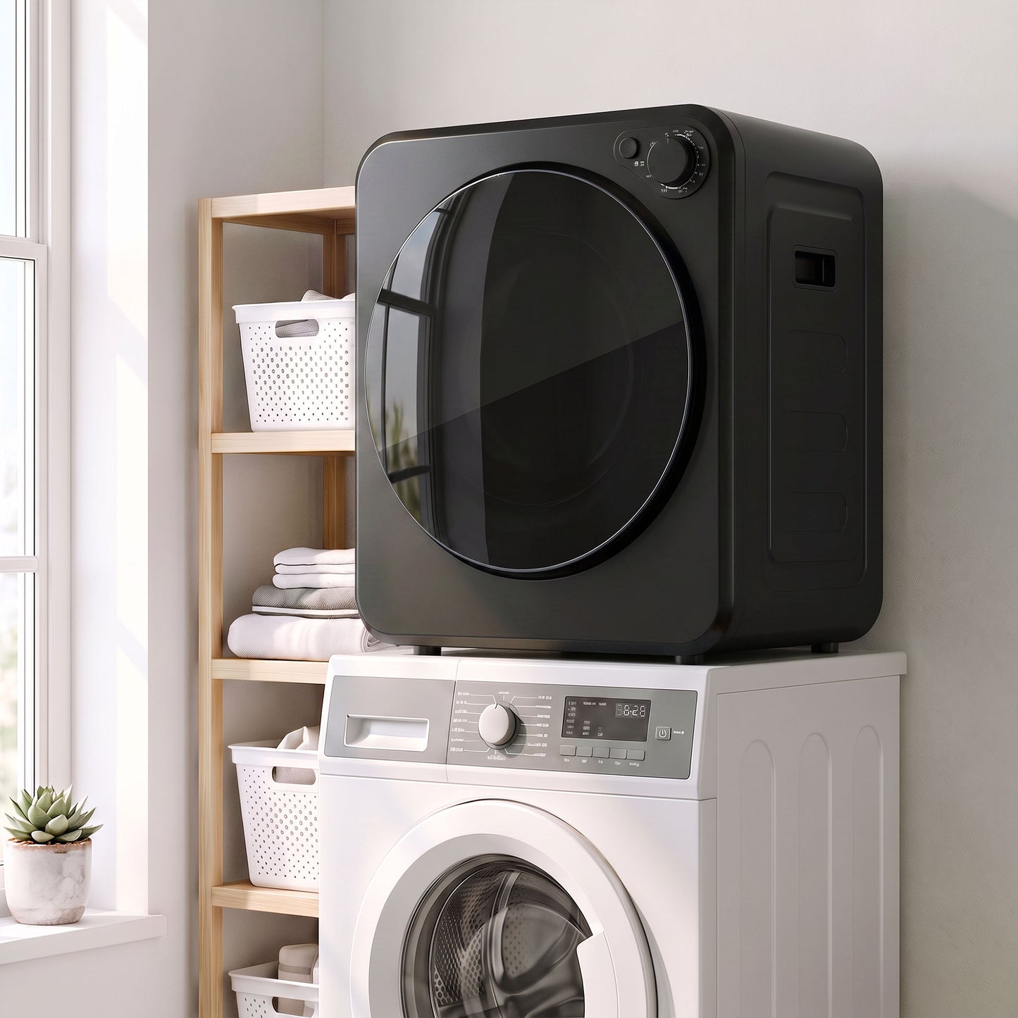 4kg Front Load Laundry Dryer with 2 Power Modes, Black