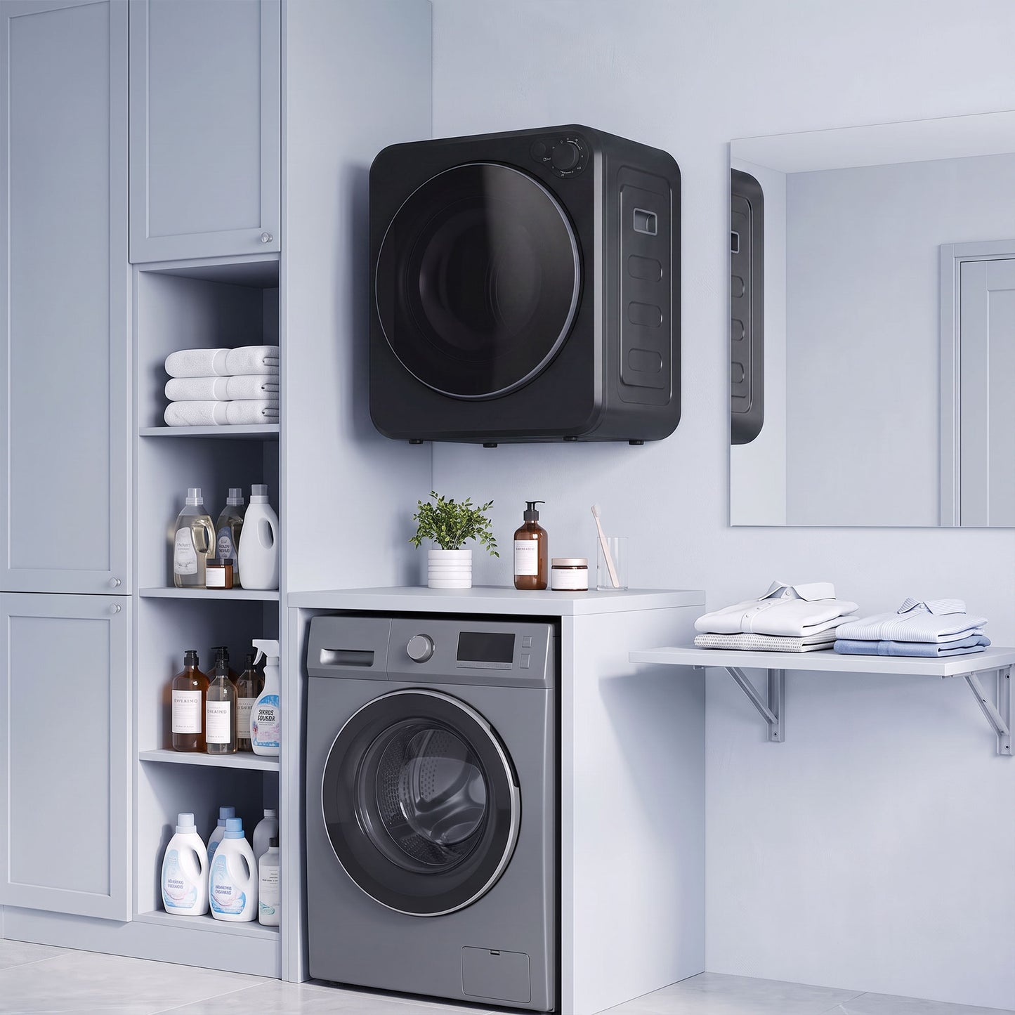 4kg Front Load Laundry Dryer with 2 Power Modes, Black