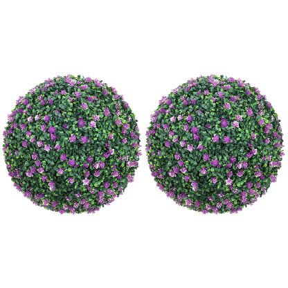Set of 2 Artificial Topiary Balls Indoor Outdoor Faux Boxwood Balls