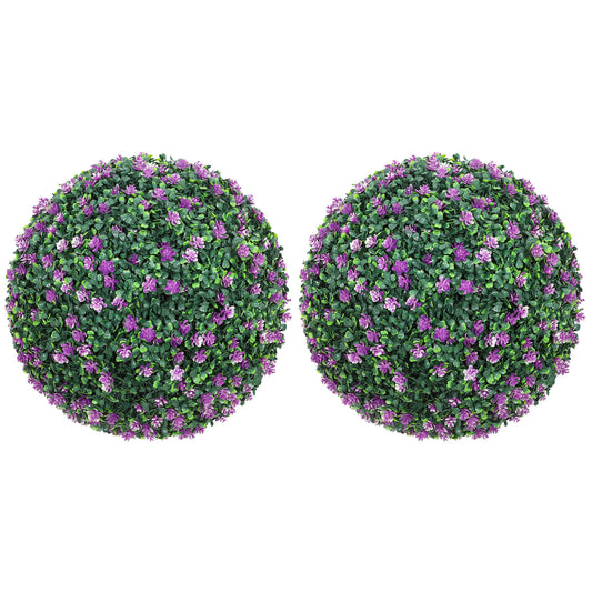 Set of 2 Artificial Topiary Balls Indoor Outdoor Faux Boxwood Balls