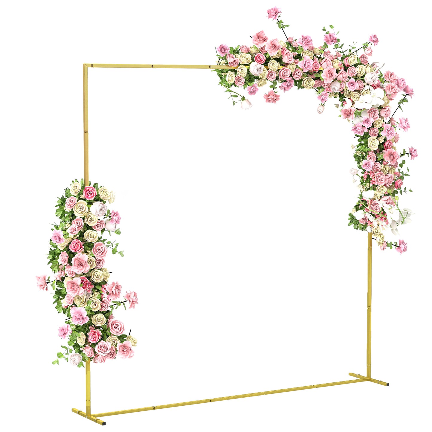 Wedding Arch Backdrop Stand, Gold Wedding Arch with U-shaped Stakes