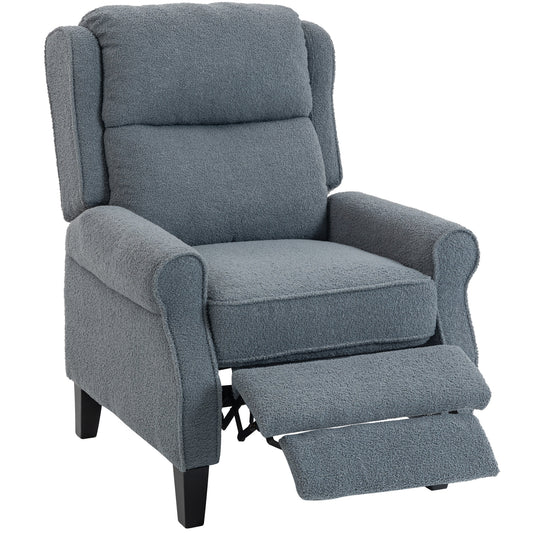 Recliner Armchair, Fabric Recliner Chair, Grey
