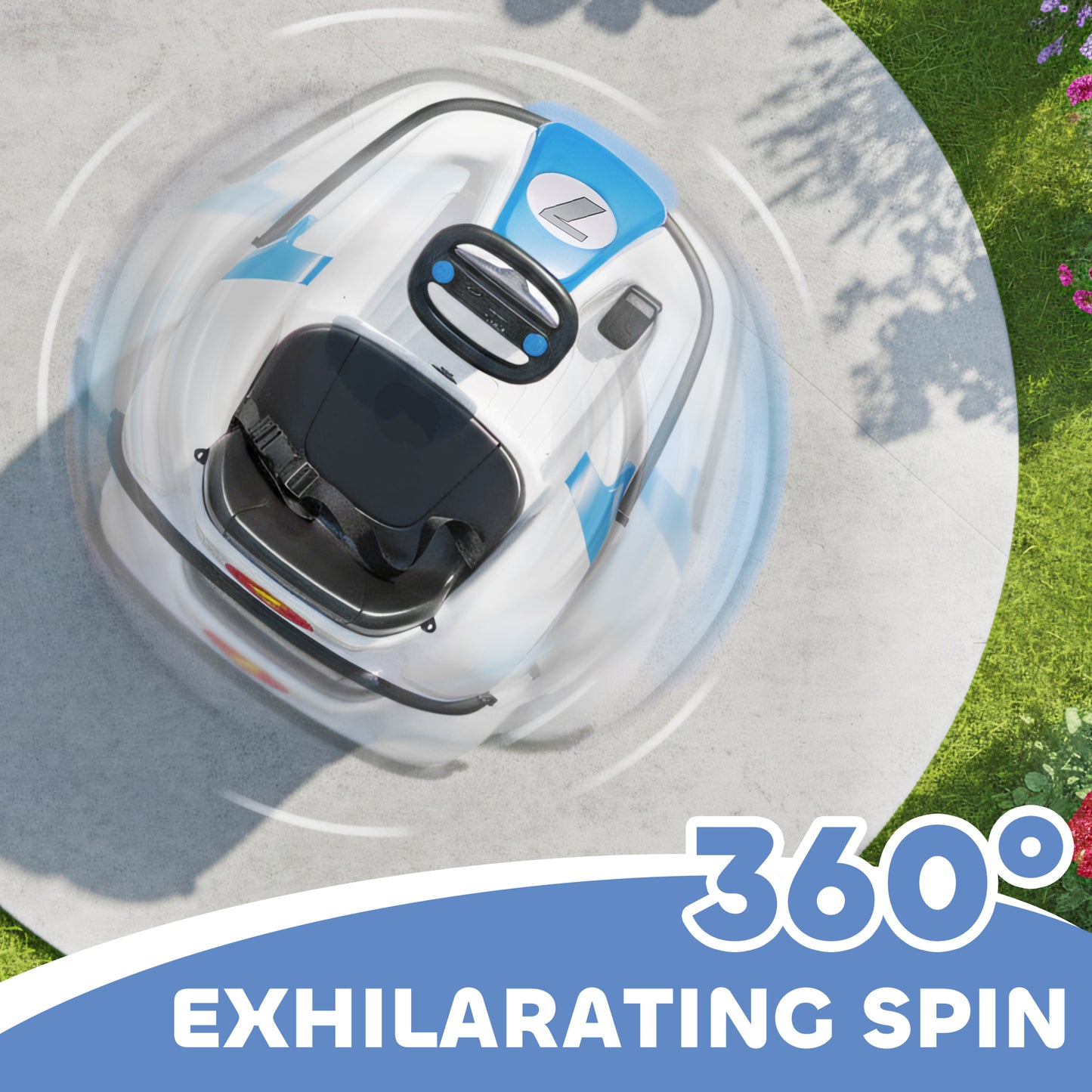 Kids Bumper Car with Game-Inspired Design and Oversized Wheels, 360-Degree Spin Electric Ride on Toy, Dual Motors, Music and Horn for Toddlers, Bumper Car for Kids Ages 37-96 Months, Blue