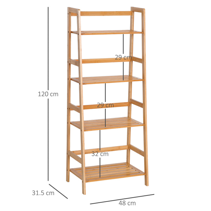 4 Tier Ladder Shelf Unit Storage Unit Shelf DIY Plant Shelving Stand Holder Organiser