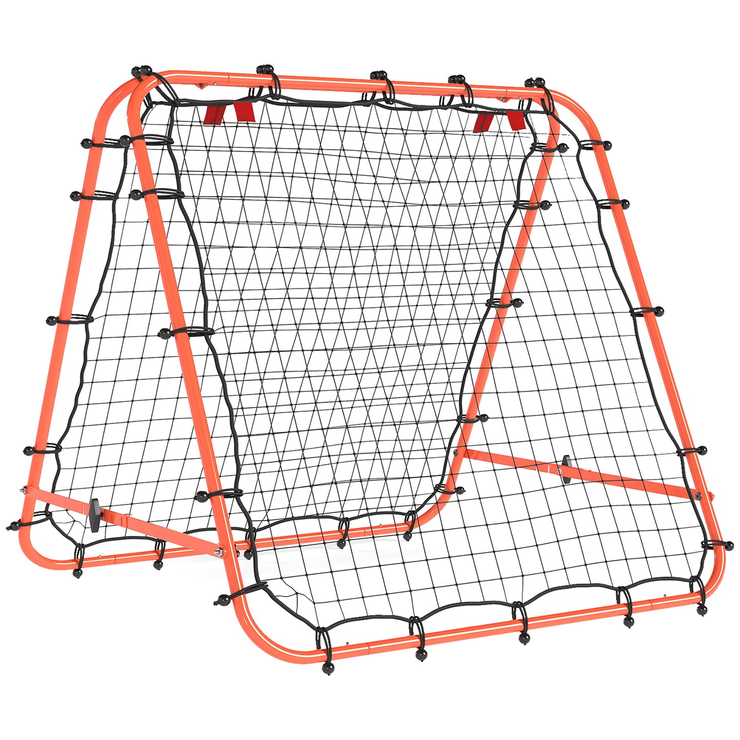 Rebounder Net Football Target Goal with Adjustable Angles, Orange