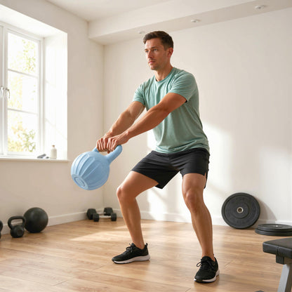 10kg Kettlebell with Non-Slip Handle - Blue