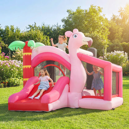 Kids Inflatable Bounce House with Blower for Indoor Outdoor, Pink