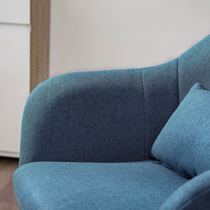 Swivel Accent Chair Contemporary Vanity Armchair with Adjustable Height Thick Cushion Lumbar Support Armrest for Bedroom Office