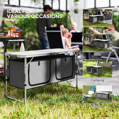 Picnic Table Camping Folding Portable Dining Storage Garden Outdoor