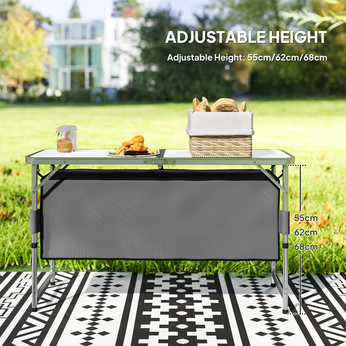 Picnic Table Camping Folding Portable Dining Storage Garden Outdoor