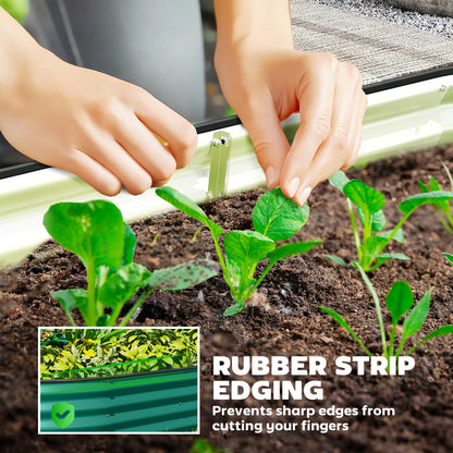 Galvanised Raised Garden Bed Planter Box, Light Green